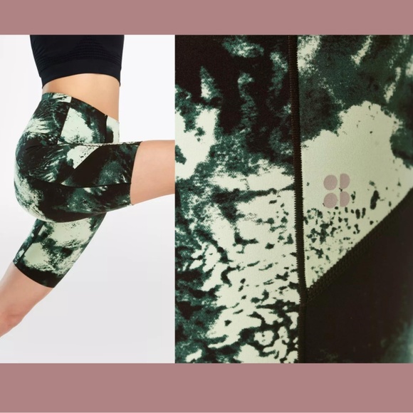 NWT $78 Sweaty Betty [ Small 6 ] Power High Waist‎ Pocket Bike Shorts Green - Picture 3 of 12